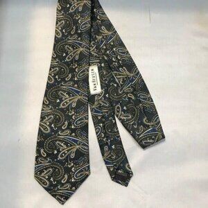 #1508 VTG VAN HEUSEN VTG PAISLEY GREEN BLUE PRINT NECKTIE 46X3